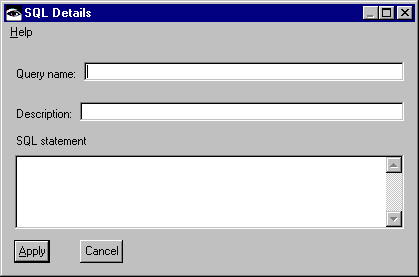 SQL Details window