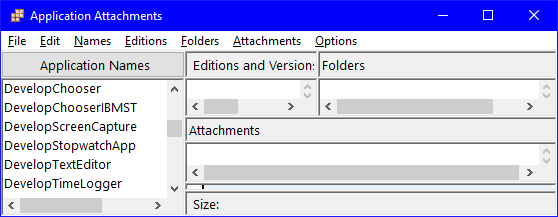 Application Attachments browser