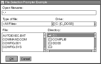 File selection prompter