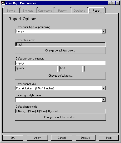 Reports Preferences