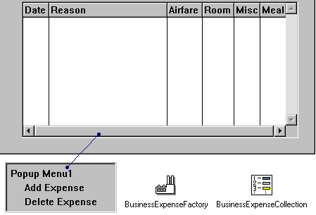 Expense reporting application with container