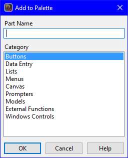 Add to Palette window