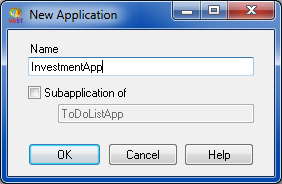 New Application Window New Application Window