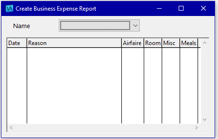 Example expense report