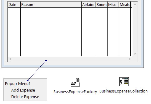 Expense reporting application with container