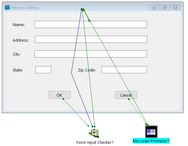 Prompter parts with connections