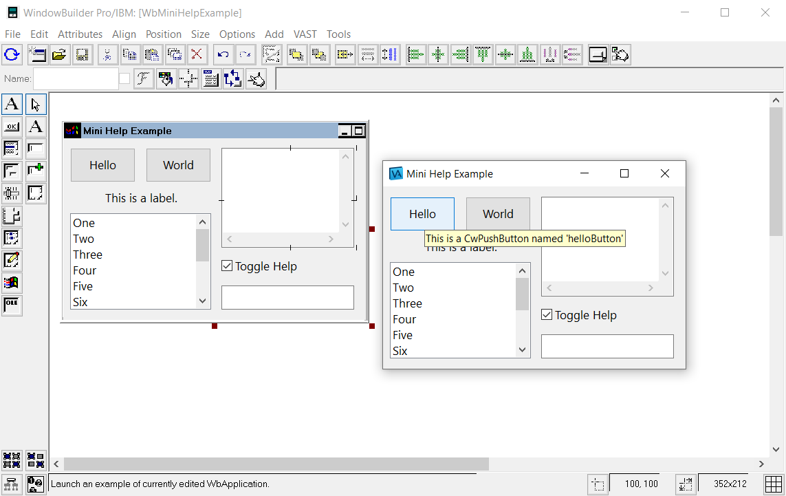 WindowBuilder Pro example application
